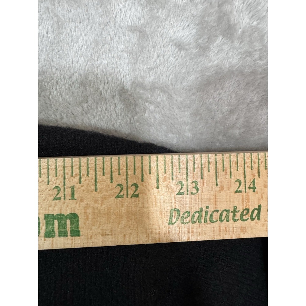 VTG Eddie Bauer AKA Sweater Mens XL Black Lambswool‎ Henley Banded Bottom - Picture 8 of 13